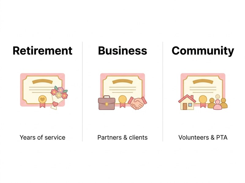 Three appreciation certificate styles - formal / heartfelt / business