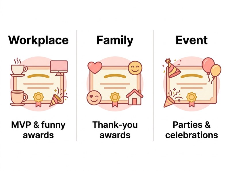 Funny award certificate scenes - Office / Family / Event