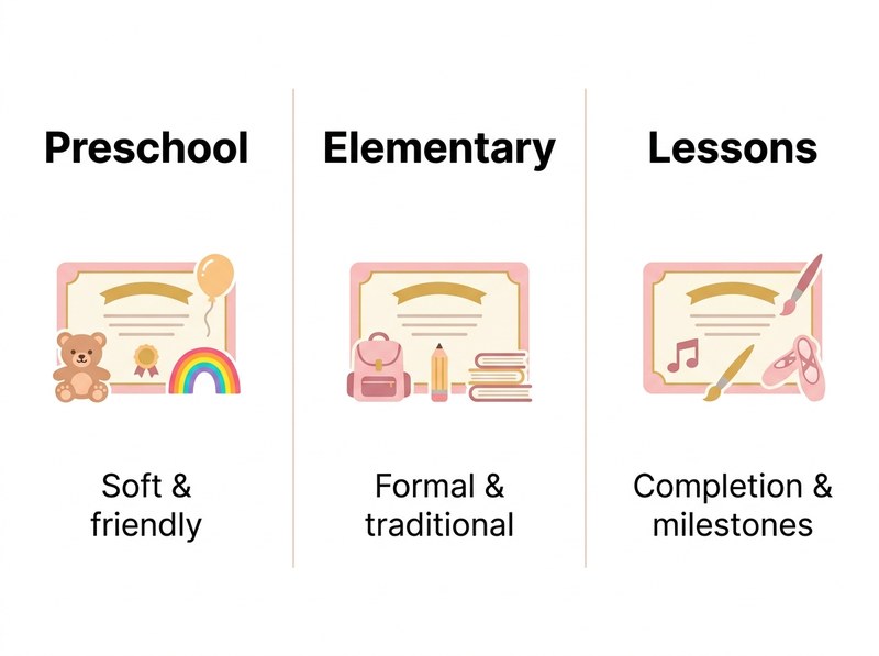 Three graduation stages - Preschool / Elementary / Lessons