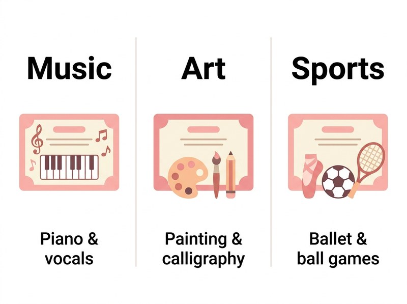 Three lesson genres - Music / Art / Sports