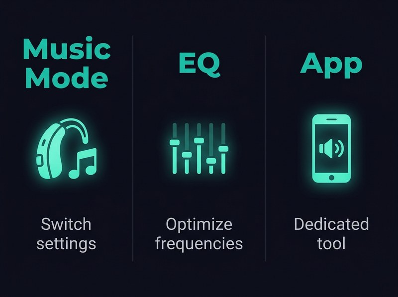Three hearing aid music fixes - Music mode / EQ / Other app