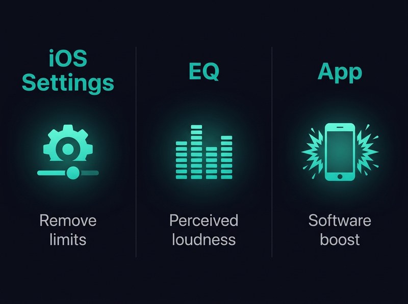 Three ways to break iPhone volume limit - iOS Settings / EQ / App