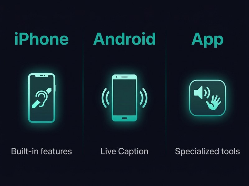 Three accessibility platforms - iPhone / Android / App
