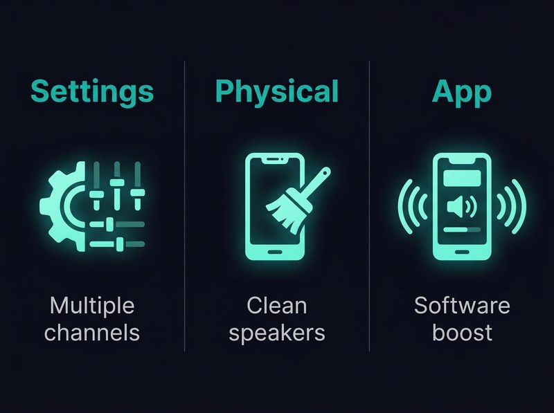 Three causes of low smartphone volume - Settings / Physical / App