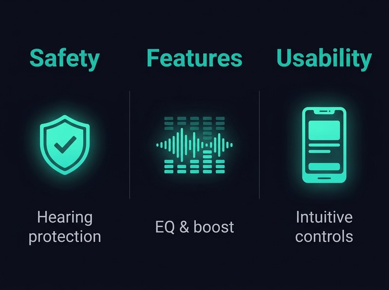 Three criteria for free volume booster apps - Safety / Features / Usability