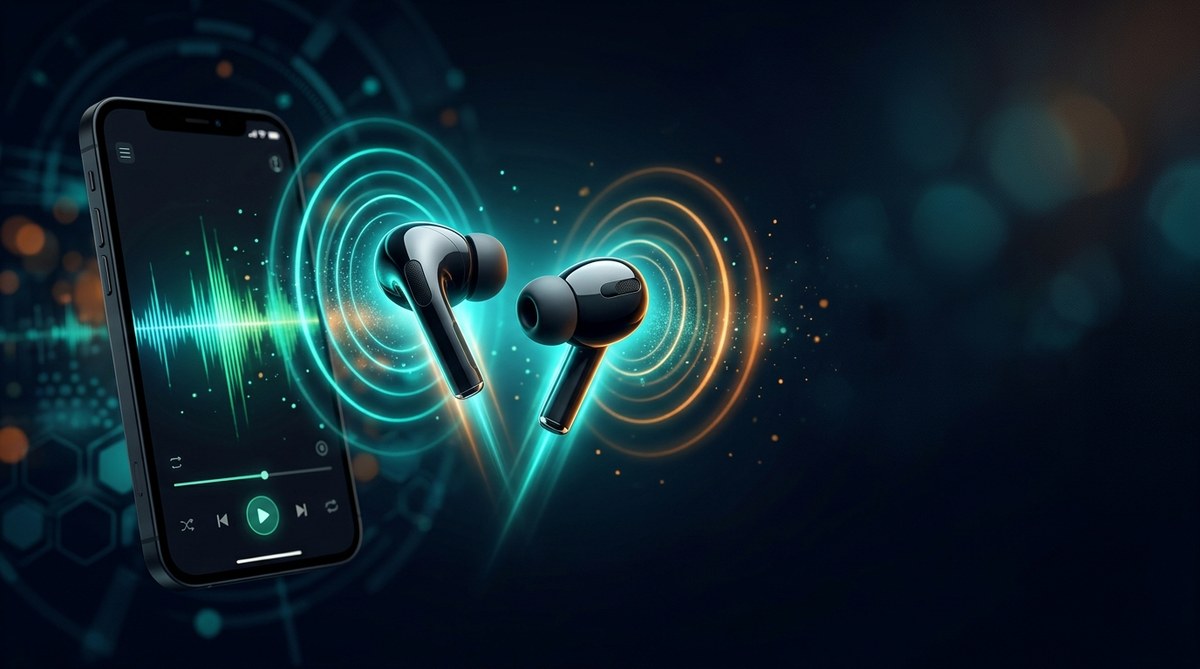 AirPods/Bluetooth volume boost guide - wireless earbuds with sound waves