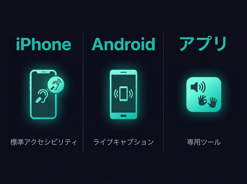 スマホアクセシビリティの3プラットフォーム - iPhone / Android / アプリ